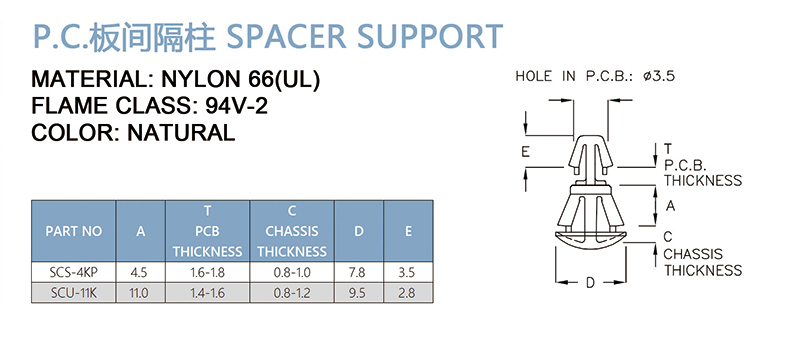  PC板间隔柱 SCS-4KP